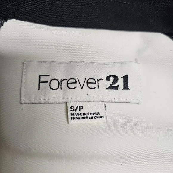 Forever 21 Womens Colorblock Trench Coat Cream Black Double Breasted Small - Picture 5 of 8